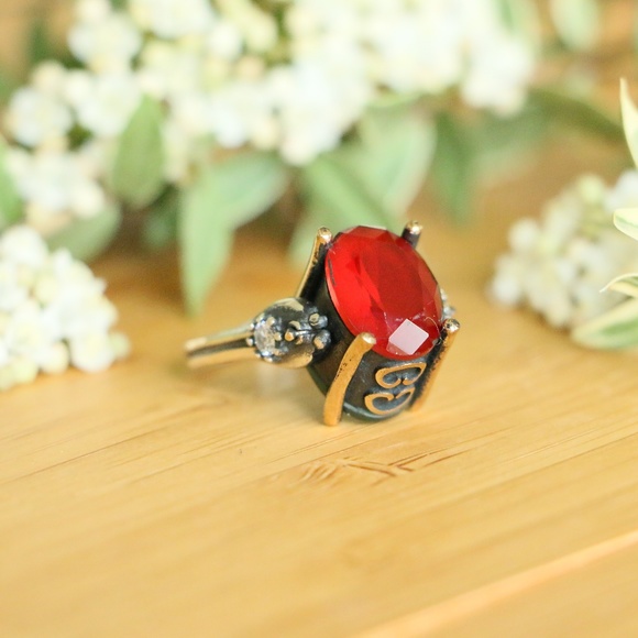 Sterling Silver Jade Stones Revers Rings - Picture 3 of 8